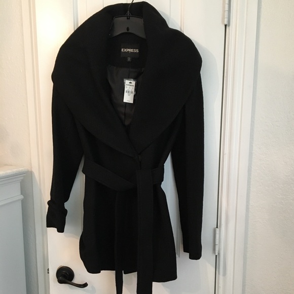 Express Black Pea Coat - Picture 1 of 9